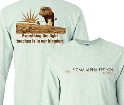 Sigma Alpha Epsilon Everything the Light Touches Long Sleeve Tshirt Discount