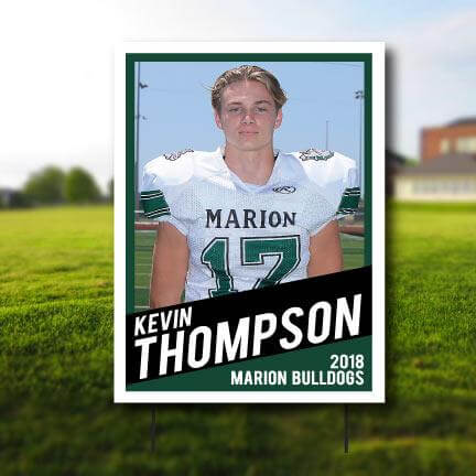 Custom Athlete Trading Card 18 x24  Yard Sign With EZ Stakes Cheap