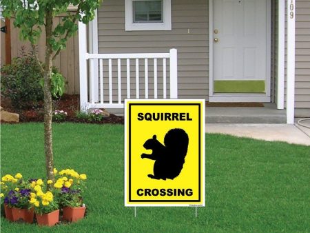 Squirrel Crossing Sign or Sticker For Discount