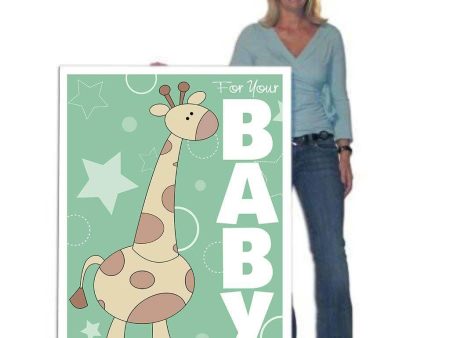 4  Custom Giant Giraffe Baby Announcement Greeting Card Online Hot Sale