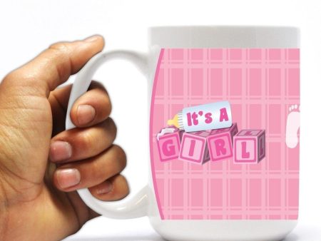 It s a Girl Baby Blocks 15 Oz Coffee Mug Online now