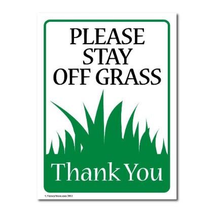 Please Stay Off Grass 9 x12  Corrugated Plastic Yard Sign Discount