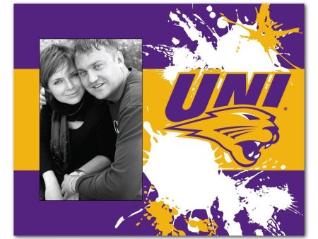 University of Northern Iowa Paint Splatter  Picture Frame For Cheap