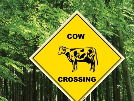 Cow Crossing Sign or Sticker Hot on Sale