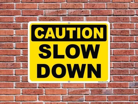 Caution Slow Down 18 x24  Aluminum Sign Online Sale