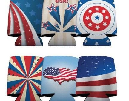 USA Patriotic American Can Cooler - Set of 6 on Sale