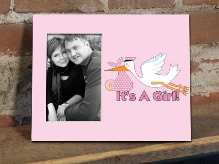 It s a Girl! Pink Stork Picture Frame #4 For Sale