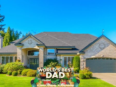 World s Best Dad Father s Day Oversized EZ Yard Card Decoration 5 pc set Online now