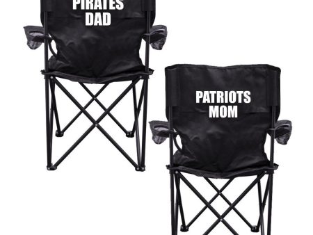 Pirates Parents Black Folding Camping Chair Set of 2 For Sale