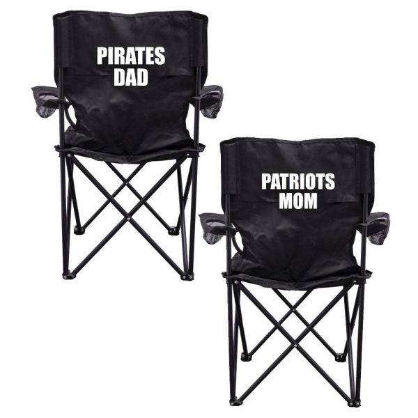 Pirates Parents Black Folding Camping Chair Set of 2 For Sale