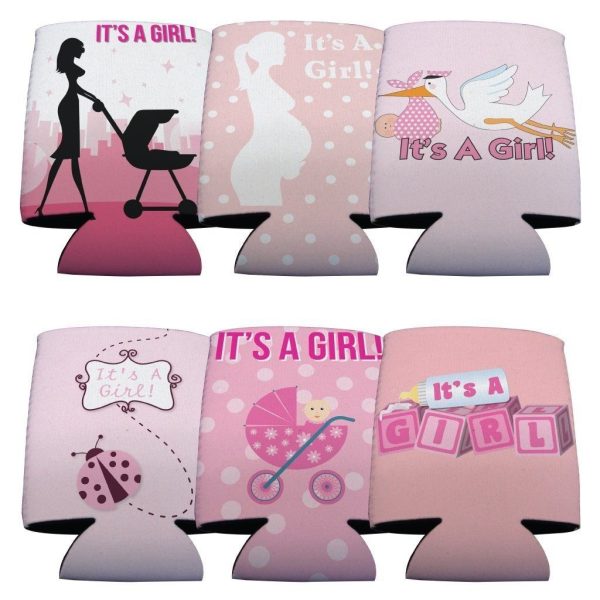 New Baby It s A Girl Can Cooler Set of 6 - 6 Designs Sale