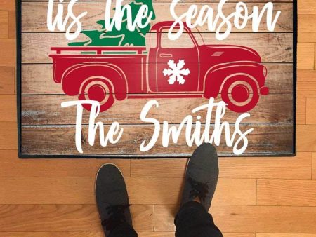 Personalized  Tis the Season Christmas Doormat Online