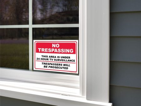 No Trespassing Security Surveillance Sign or Sticker - #5 Fashion