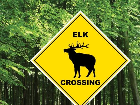 Elk Crossing Sign or Sticker For Discount