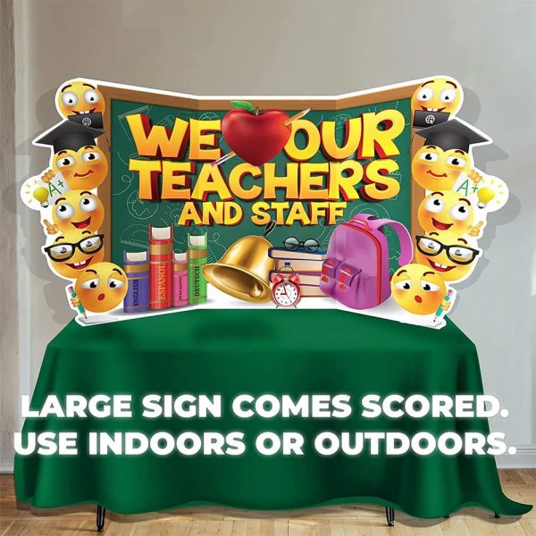 Jumbo We Love Our Teachers and Staff Oversized EZ Yard Card For Cheap