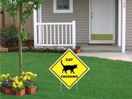 Cat Crossing Sign or Sticker Online Sale