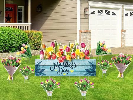 Mother s Day Flower Bouquet Yard Sign - Set of 9 Supply