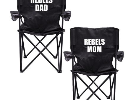 Rebels Parents Black Folding Camping Chair Set of 2 Online Sale