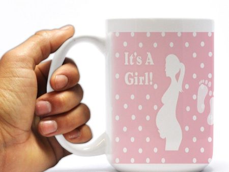 It s A Girl Pregnant Mother 15 Oz Coffee Mug on Sale