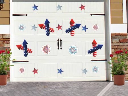 Magnetic Jumbo Patriotic Stars & Fireworks Accessories | 19pc Set Hot on Sale