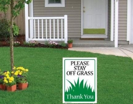 Please Stay Off Grass 9 x12  Corrugated Plastic Yard Sign Discount