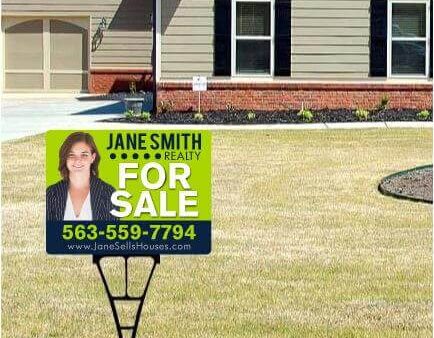 17 x23  Custom 2 Sided Realtor Yard Signs with Rounded Corners For Sale