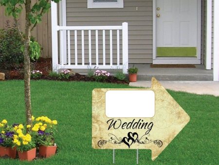 18 x24  Arrow Shaped Wedding Yard Sign Cheap