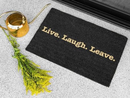 Live Laugh Leave Doormat - Typewriter Design For Discount