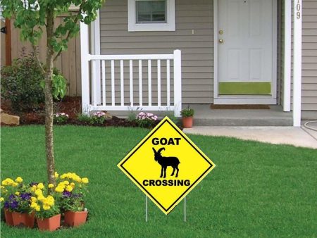 Goat Crossing Sign or Sticker For Cheap