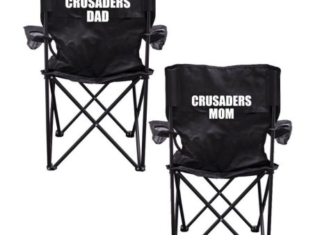 Crusaders Parents Black Folding Camping Chair Set of 2 For Cheap