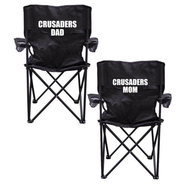 Crusaders Parents Black Folding Camping Chair Set of 2 For Cheap