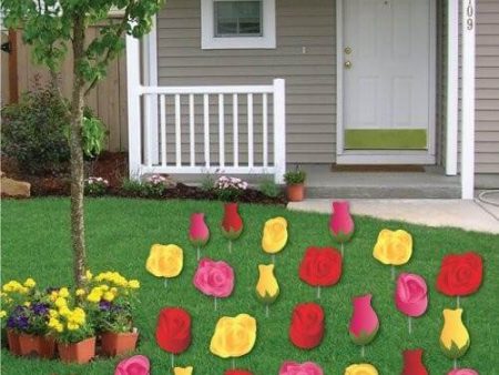 A Yard Full of Roses Yard Card Decoration, 24 pcs on Sale