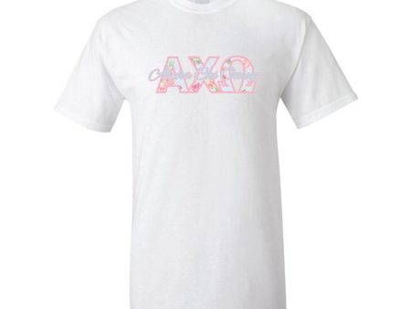 Alpha Chi Omega Floral Initials T-Shirt For Discount