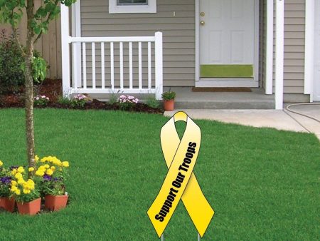 Support Our Troops Yellow Ribbon Yard Sign Set of 2 For Sale