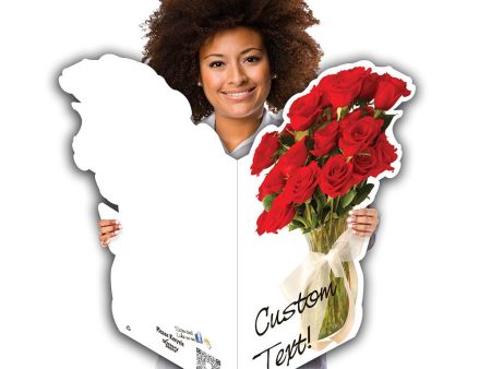 Custom Giant Rose Cut Greeting Card Online Sale