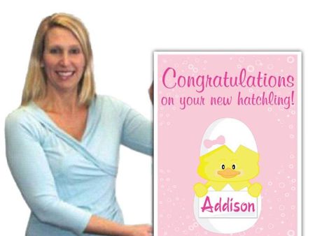 2  Custom Giant Baby Girl Announcement Greeting Card on Sale