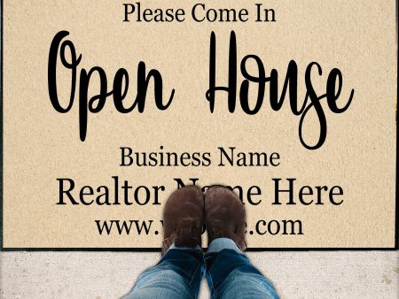 Personalized Realtor Door Mat - 24x36 Inches |  Open House Fashion