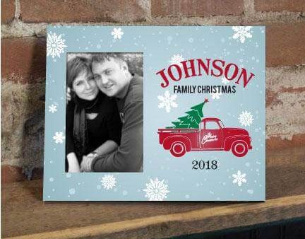 Custom Vintage Truck Christmas Picture Frame Discount