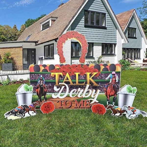 Talk Derby to Me  Horse Derby Party Oversized EZ Yard Cards - 36x72 Cheap