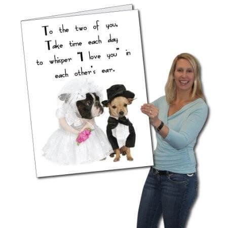 3  Giant Bulldog & Chihuahua Wedding Greeting Card Online Hot Sale