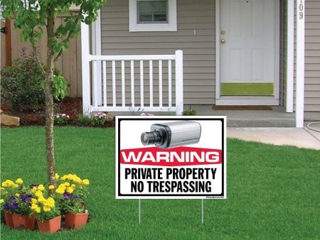 Private Property No Trespassing Security Camera Sign or Sticker For Discount