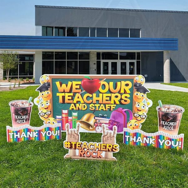 Jumbo We Love Our Teachers and Staff Oversized EZ Yard Card For Cheap