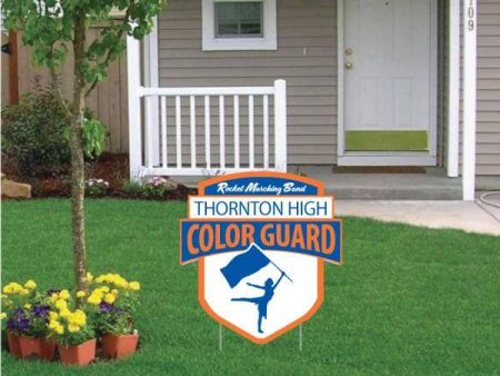 Color Guard Marching Band 22  Shield Yard Sign with Banner For Sale