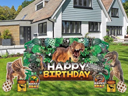 Dinosaur Birthday Oversized EZ Yard Card Sign 9 pc set Cheap