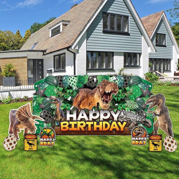 Dinosaur Birthday Oversized EZ Yard Card Sign 9 pc set Cheap