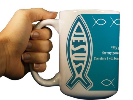 2 Corinthians 12:9 Religious 15oz Coffee Mug Online now