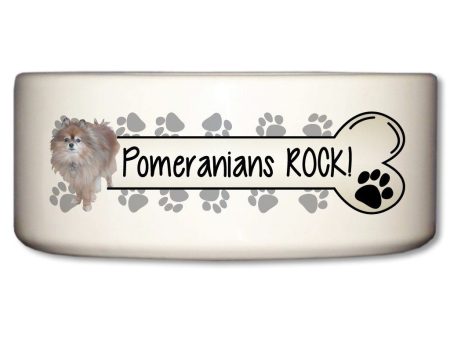 Pomeranians Rock Ceramic Dog Bowl Sale