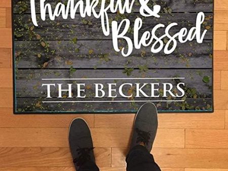 Custom Thankful & Blessed Doormat Sale