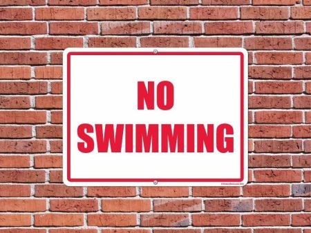 No Swimming Horizontal Sign or Sticker Online