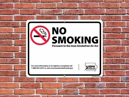 Iowa Smokefree Air Act No Smoking Sign or Sticker Cheap